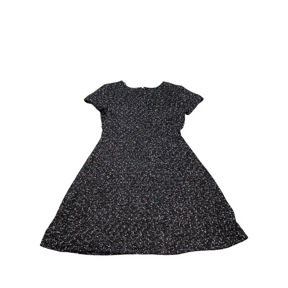 Hailey 23 Womens Medium Black Sparkle A-Line Dress Short Sleeve Zippered Back - Picture 2 of 9